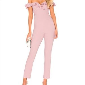Superdown Off Shoulder Jumpsuit Mauve Pink